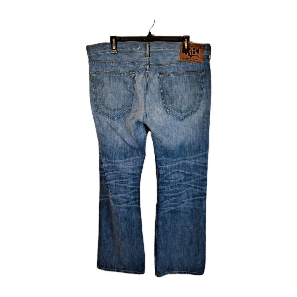 True Religion TRBJ Men's Danny Jeans Size 36 X 34 Blue Distressed